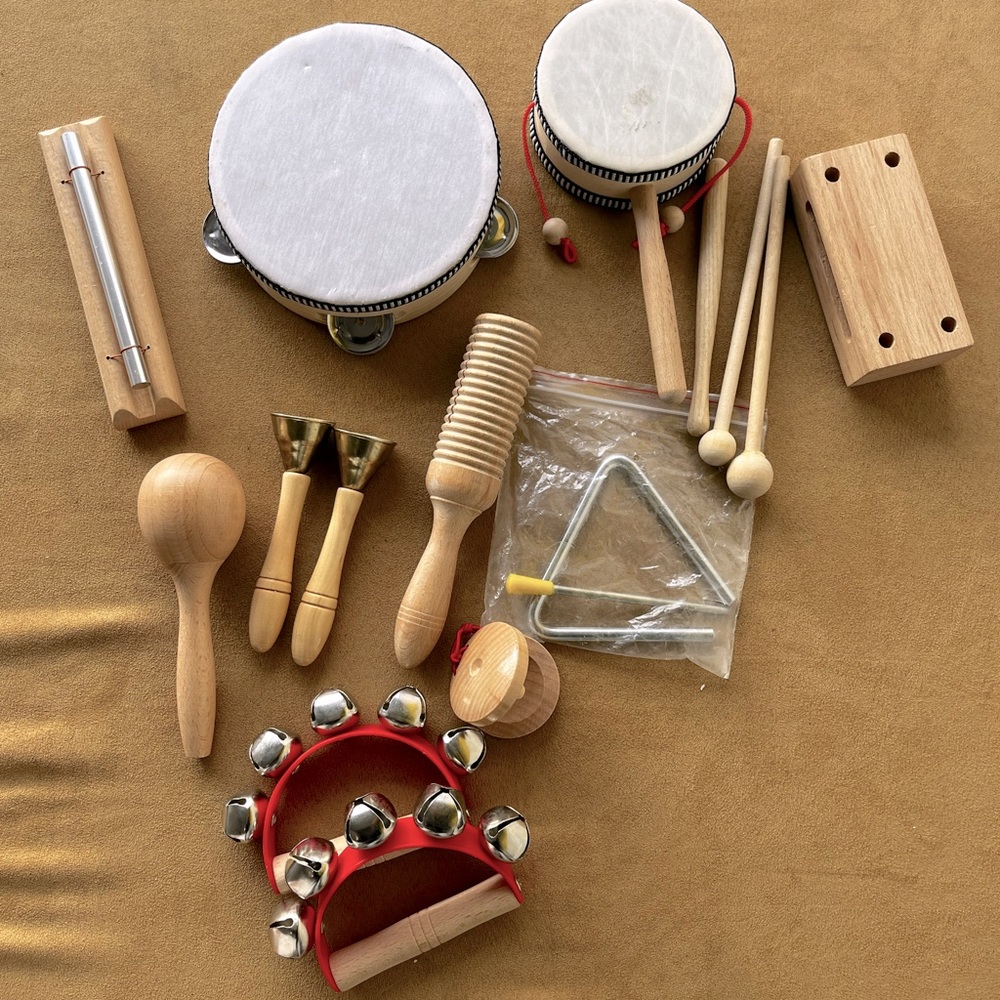 Toddler Musical Instruments Natural Wooden Percussion Instruments